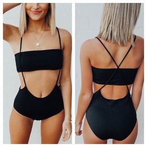 Black Overall Bikini Swimsuit